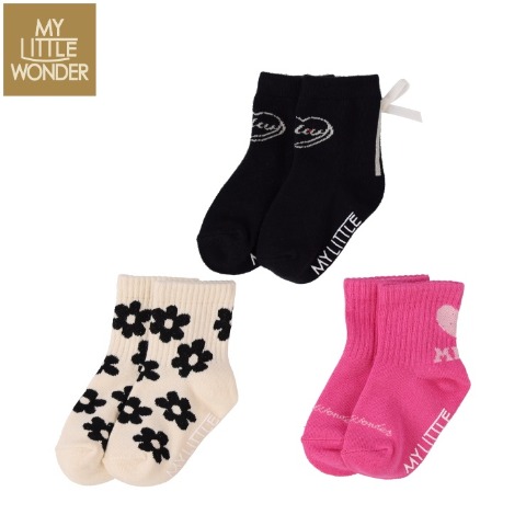 ベビー　3足組クルーソックス（9-15cm　MY LITTLE WONDER）