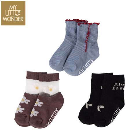 ベビー　3足組クルーソックス（9-15cm　MY LITTLE WONDER）