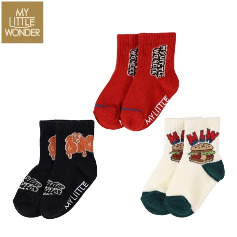 ベビー　3足組クルーソックス（9-15cm　MY LITTLE WONDER）