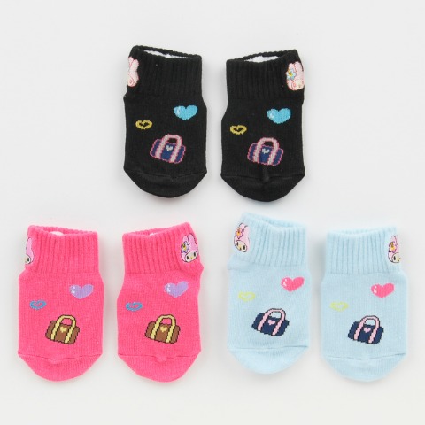ベビー　クルー丈ソックス3足組（9-15cm・マイメロディ）