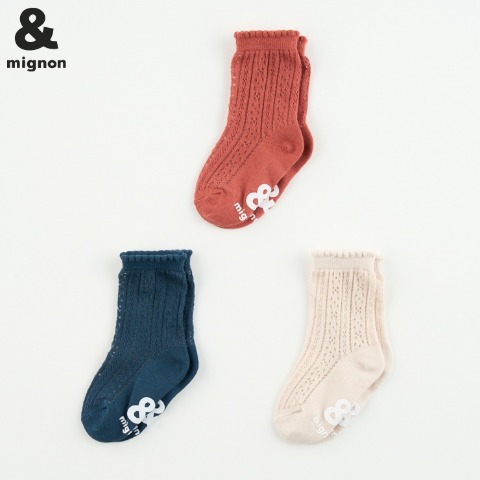 3足組ソックス (9-15cm　&mignon)
