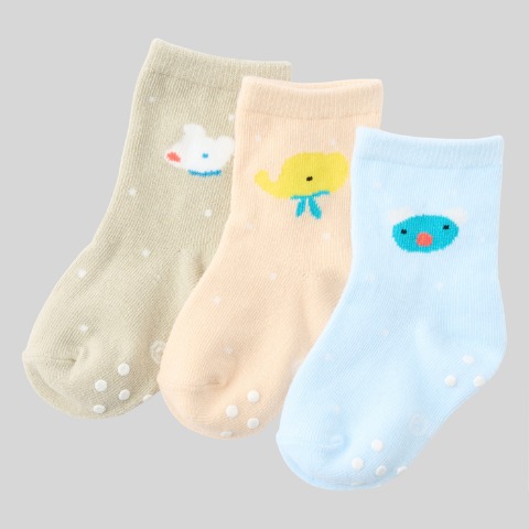 ベビー　3足組クルーソックス（9～15cm・ペネロペ）