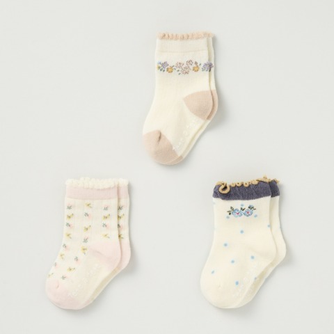 3足組ソックス (9-15cm　tete a tete)