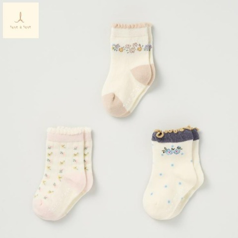 3足組ソックス (9-15cm　tete a tete)