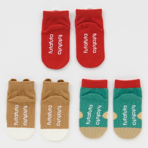 ベビー　3足組ショートクルーソックス（9~15cm　futafuta）