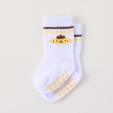 ベビー　クルー丈ソックス(9-15cm・ポムポムプリン)