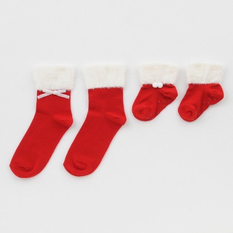 2足組親子クルーソックス（9～15㎝・23～25㎝）