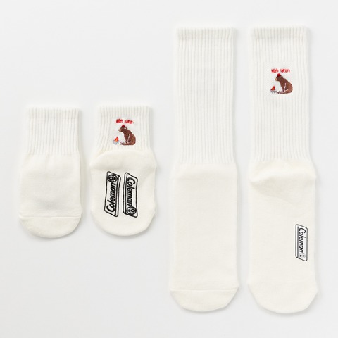 親子ソックス　2足組クルーソックス（9～15・23～25cm　Coleman）