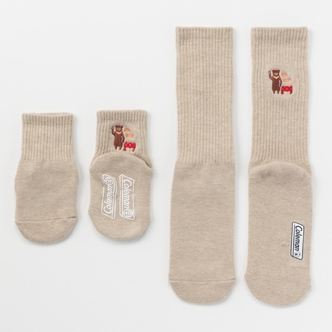 親子ソックス　2足組クルーソックス（9～15・23～25cm　Coleman）
