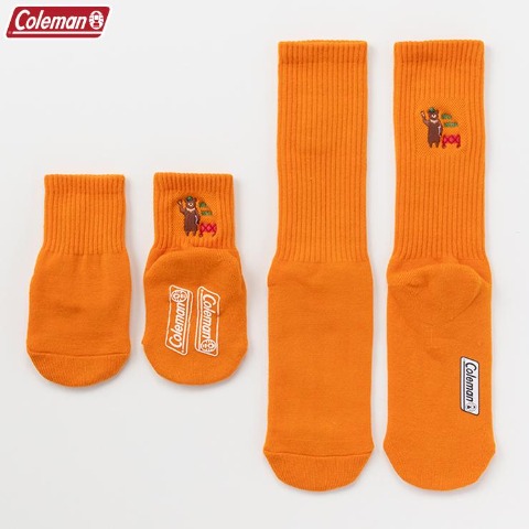 親子ソックス　2足組クルーソックス（9～15・23～25cm　Coleman）
