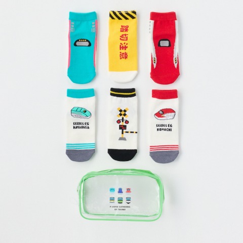 ベビー　福袋　6足組ショートクルーソックス（9～15cm　E5 はやぶさ・E6こまち）