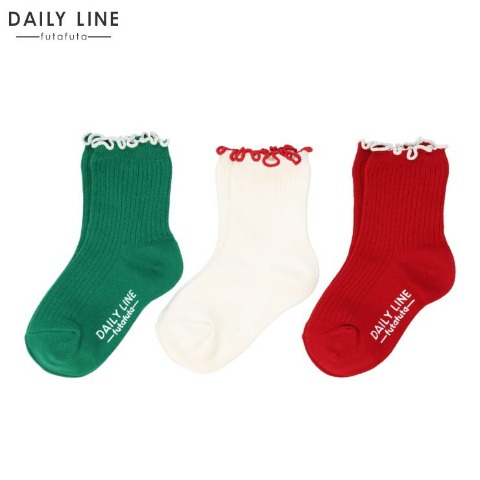 ベビー　３足組クルーソックス（9～15cm　DAILY　LINE）