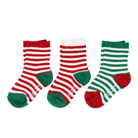 ベビー　３足組クルーソックス（9～15cm　DAILY　LINE）