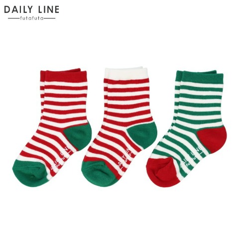 ベビー　３足組クルーソックス（9～15cm　DAILY　LINE）