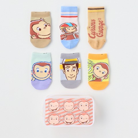 6足組ソックスセット（9～15cm・おさるのジョージ）