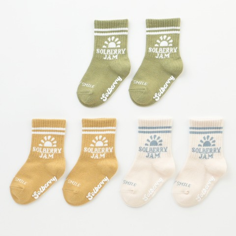 ベビー　3足組クルーソックス（9～15cm　Solberry Jam）