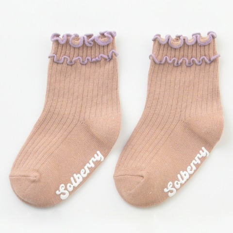 ベビー　3足組クルーソックス（9～15cm　Solberry Jam）