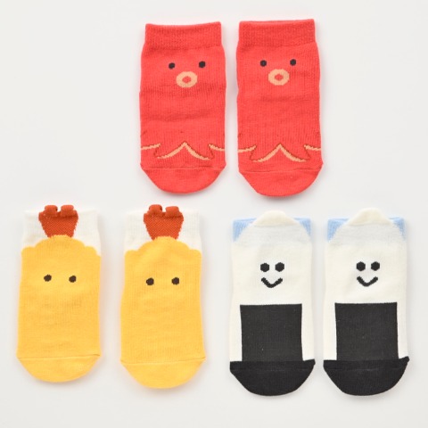 ベビー　3足組ショートクルーソックス（9～15cm　futafuta）