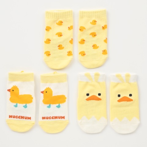 ベビー 3足組ショートクルーソックス（9～15cm HugChumFriends）