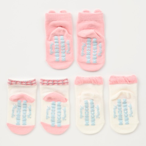 ベビー 3足組ショートクルーソックス（9～15cm HugChumFriends）