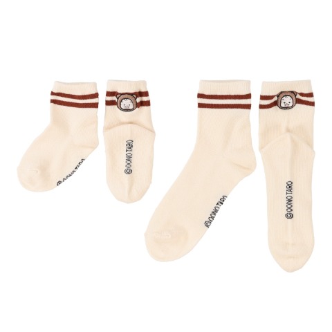 親子ソックス　2足組ショートクルーソックス（9～15・23～25cm　おおのたろう）