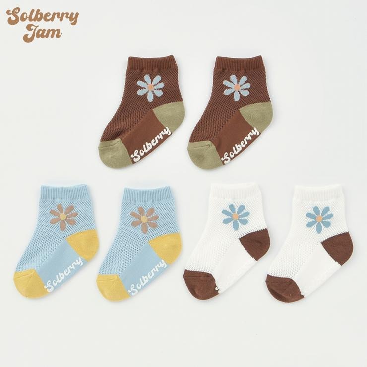 ベビー 3足組クルーソックス（9～15cm Solberry Jam） | バースデイ