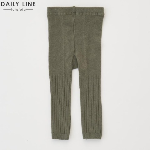 ベビー　10分丈スパッツ（65～95cm・DAILY LINE） ダークグリーン 105