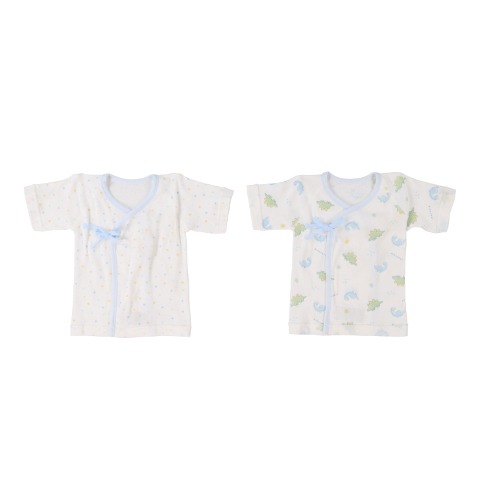 新生児　2枚組短肌着（50-60cm　Birthday+）