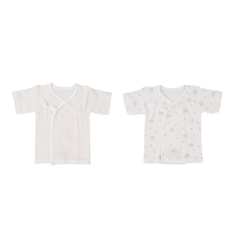 新生児　2枚組　短肌着（50-60cm　Birthday+）