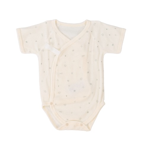 新生児　2枚組打ち合わせロンパス（50-60・60-70cm　Birthday+)