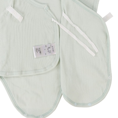 新生児　2枚組打ち合わせロンパス（50-60・60-70cm　Birthday+)