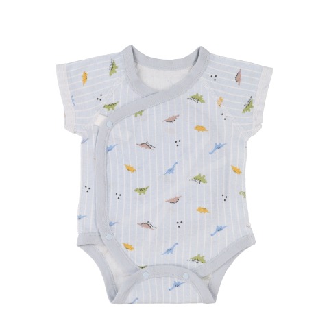 新生児　2枚組半袖打ち合わせロンパス　（50～60・60～70cm）