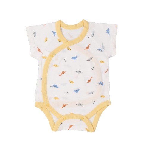 新生児　2枚組半袖打ち合わせロンパス　（50～60・60～70cm）