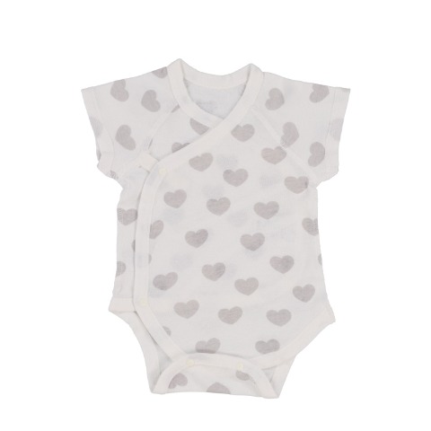 新生児　2枚組半袖打ち合わせロンパス　（50～60・60～70cm）