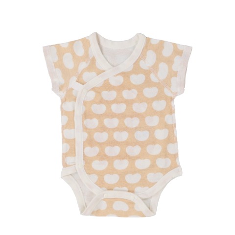 新生児　2枚組半袖打ち合わせロンパス　（50～60・60～70cm）