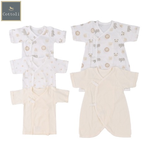 新生児　5枚組肌着セット (50-60cm　Cottoli)