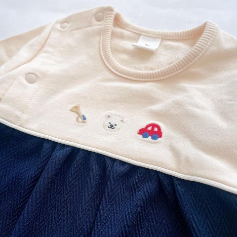 新生児　長袖兼用ドレス（50～60cm・Cottoli）