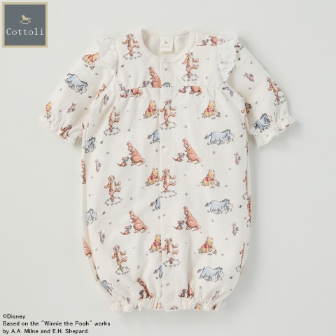 新生児　長袖兼用ドレス（50～60cm・Cottoli/Disney）