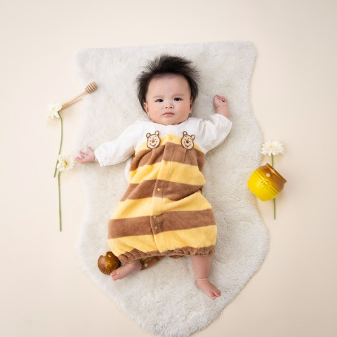 新生児　長袖兼用ドレス（50～60cm・Cottoli/Disney）