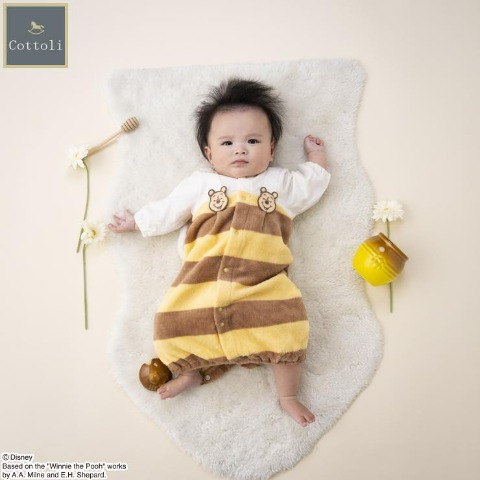 新生児　長袖兼用ドレス（50～60cm・Cottoli/Disney）