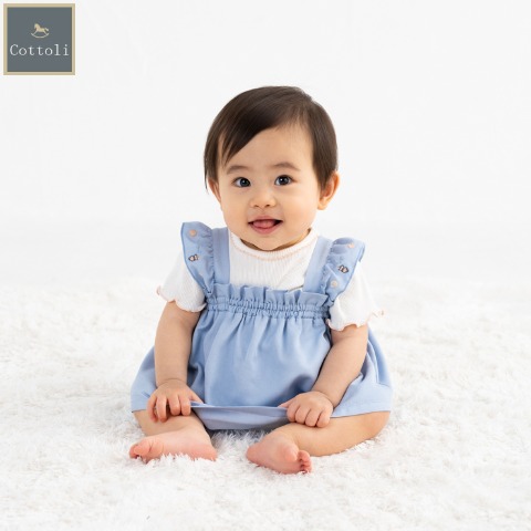 ベビー　半袖ロンパス+キャミソール（70・80cm・Cottoli）