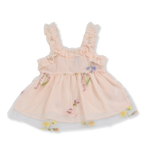 ベビー　長袖ロンパス+ビスチェ（70・80cm・Cottoli）