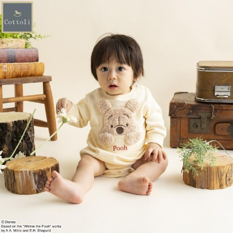 ベビー　長袖ロンパス（70・80cm・Cottoli/Disney）