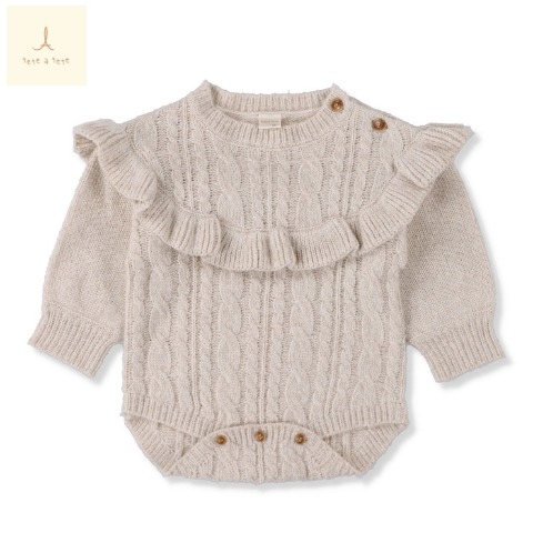 ベビー　長袖ロンパス（70・80cm・tete a tete）