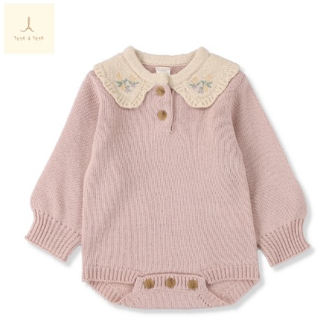 ベビー　長袖ロンパス（70・80cm・tete a tete）