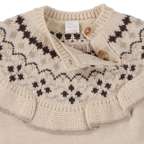 ベビー　長袖ロンパス（70・80cm・tete a tete）