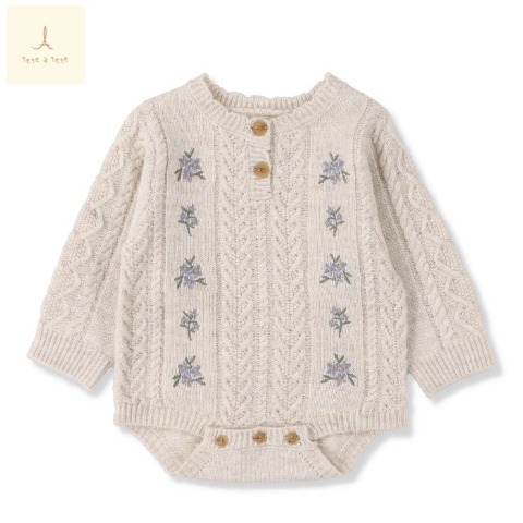 ベビー　長袖ロンパス（70・80cm・tete a tete）