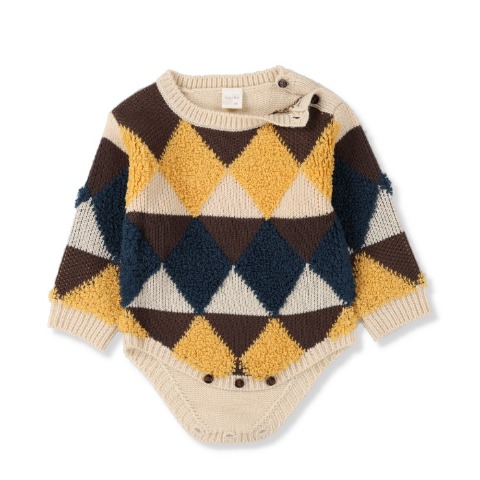 ベビー　長袖ロンパス（70・80cm・tete a tete）