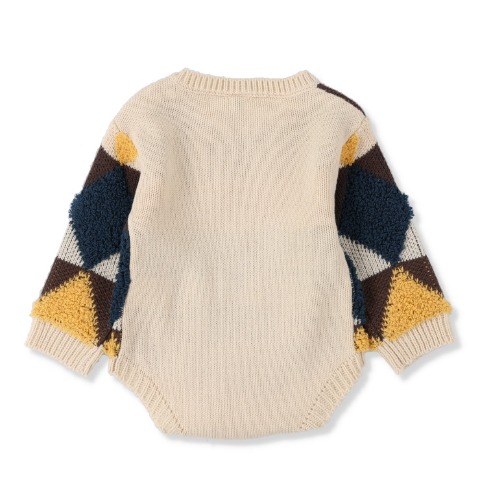 ベビー　長袖ロンパス（70・80cm・tete a tete）