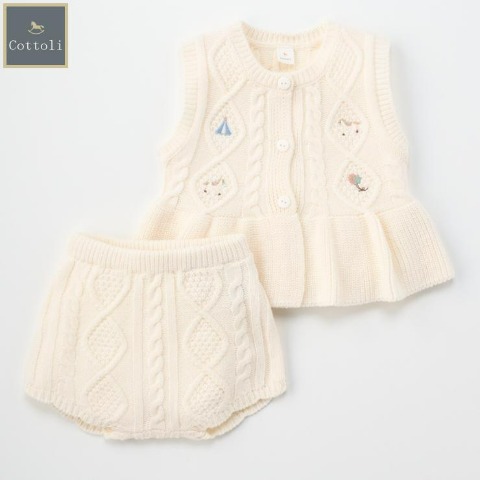 ベビー　ニットブルマスーツ (70・80cm　Cottoli)